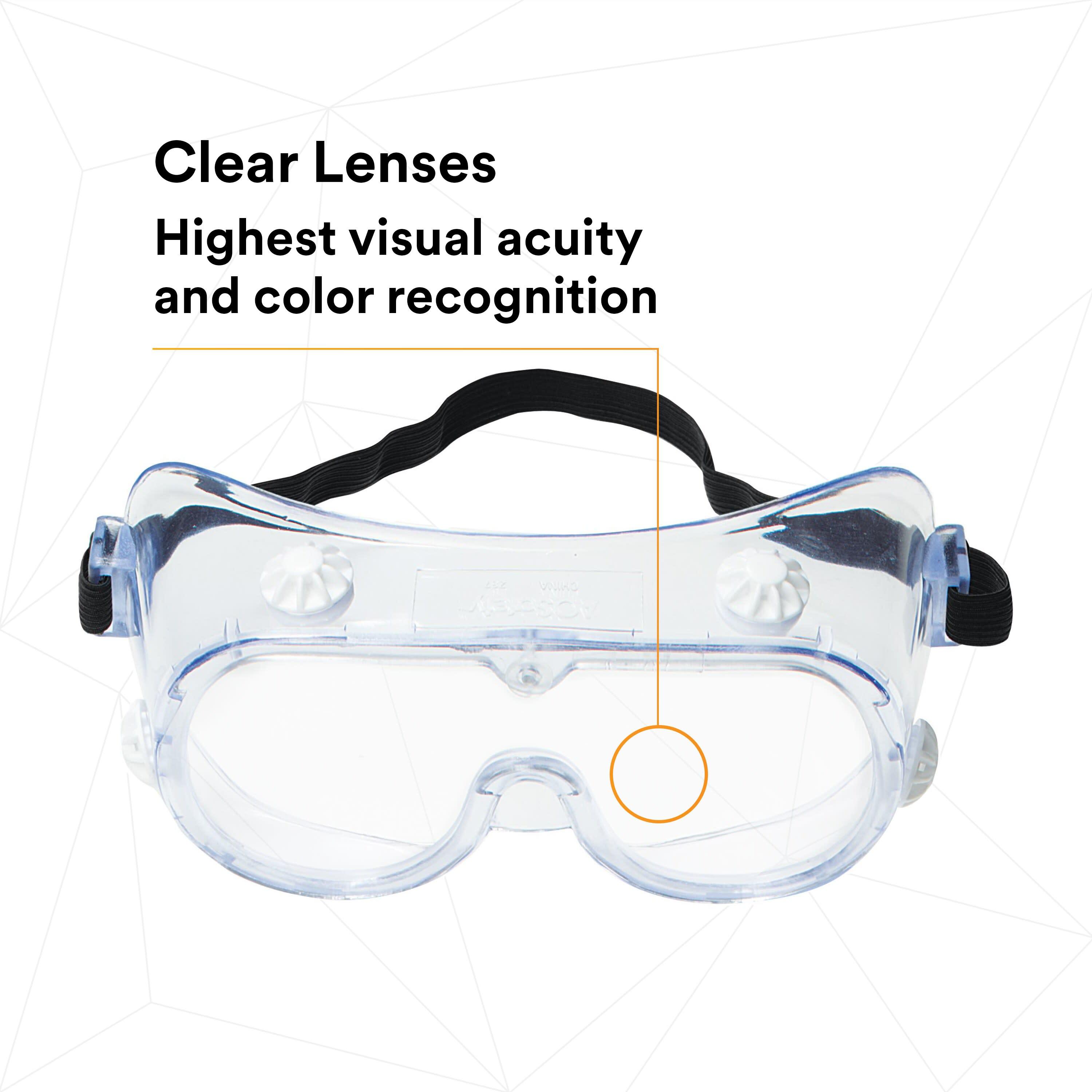 3M™ Safety Splash Goggle 334, 40660-00000-10, Clear Lens