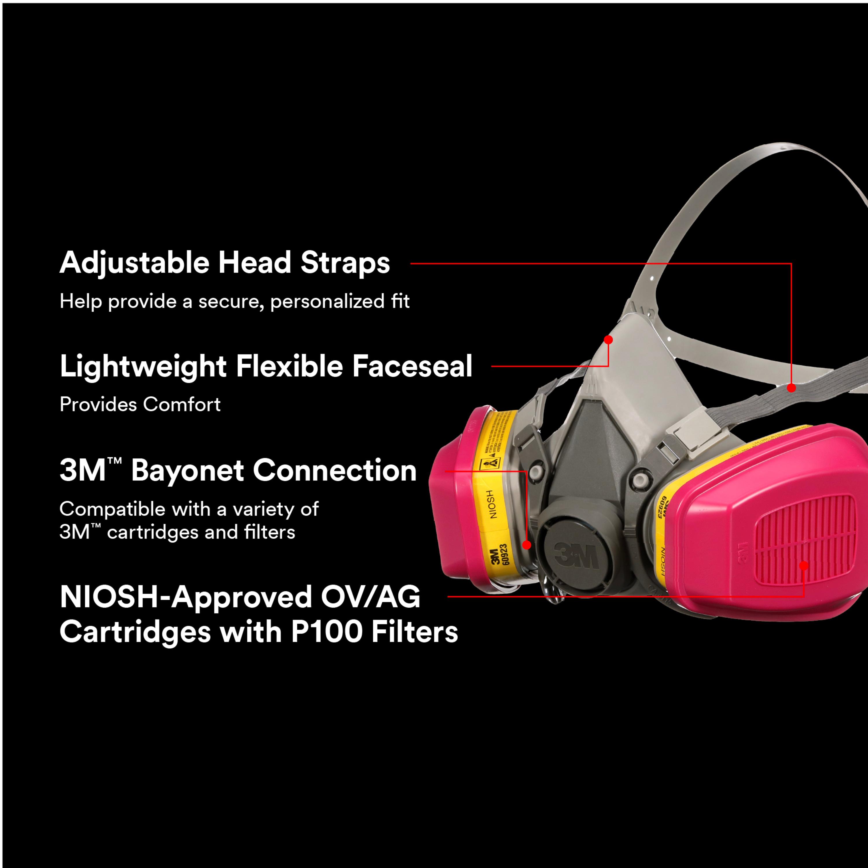 3M™ Professional Multi-purpose Drop Down Respirator 62023DHA1-C, 1/pk