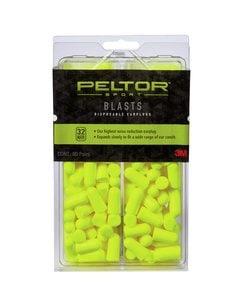 Peltor™ Sport Blasts™ Disposable Earplugs 97082-PEL80-6C, 80 ea/pk, Neon
Yellow