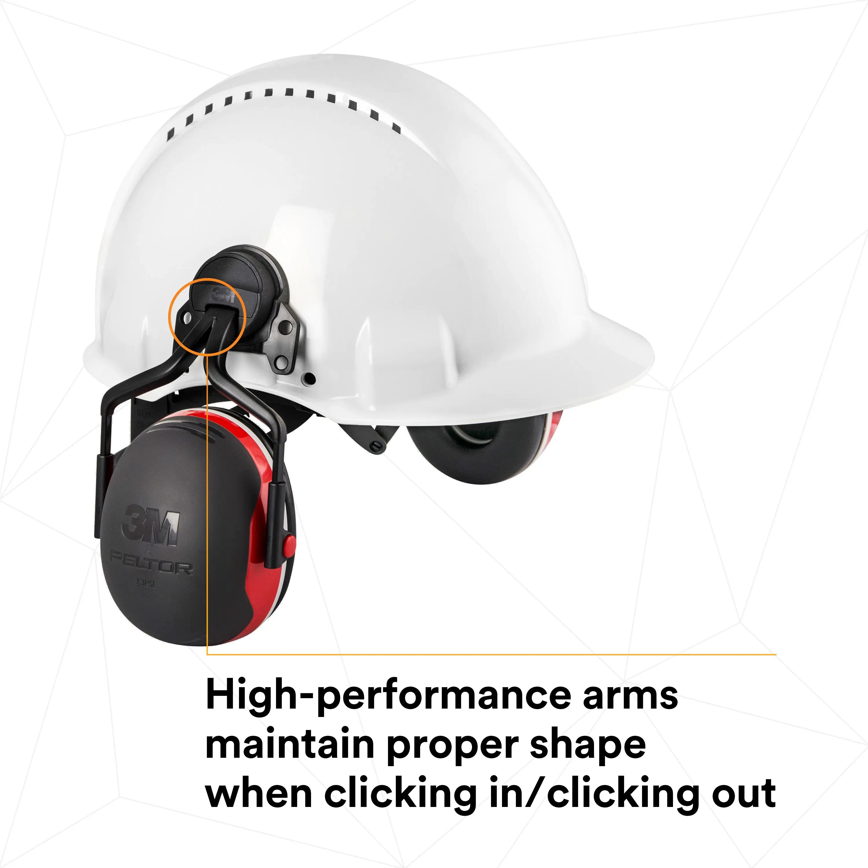 3M™ PELTOR™ X3 Earmuffs X3P5E, Electrically Insulated, Hard Hat
Attached