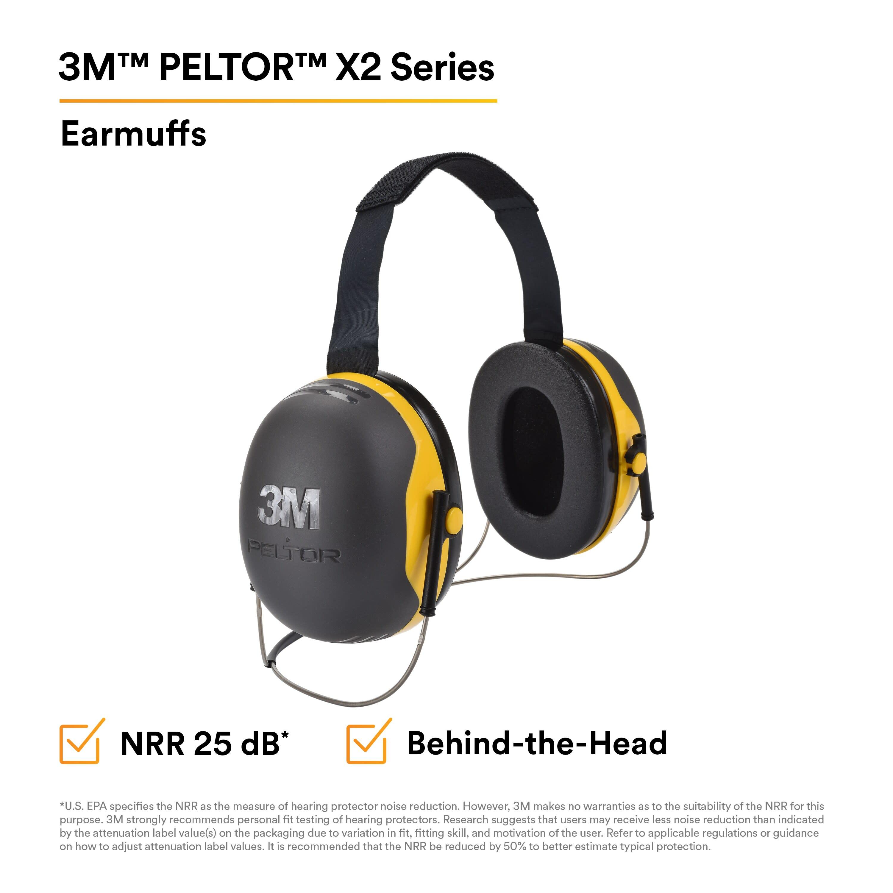 3M™ PELTOR™ X2 Earmuffs X2B, Behind-the-Head