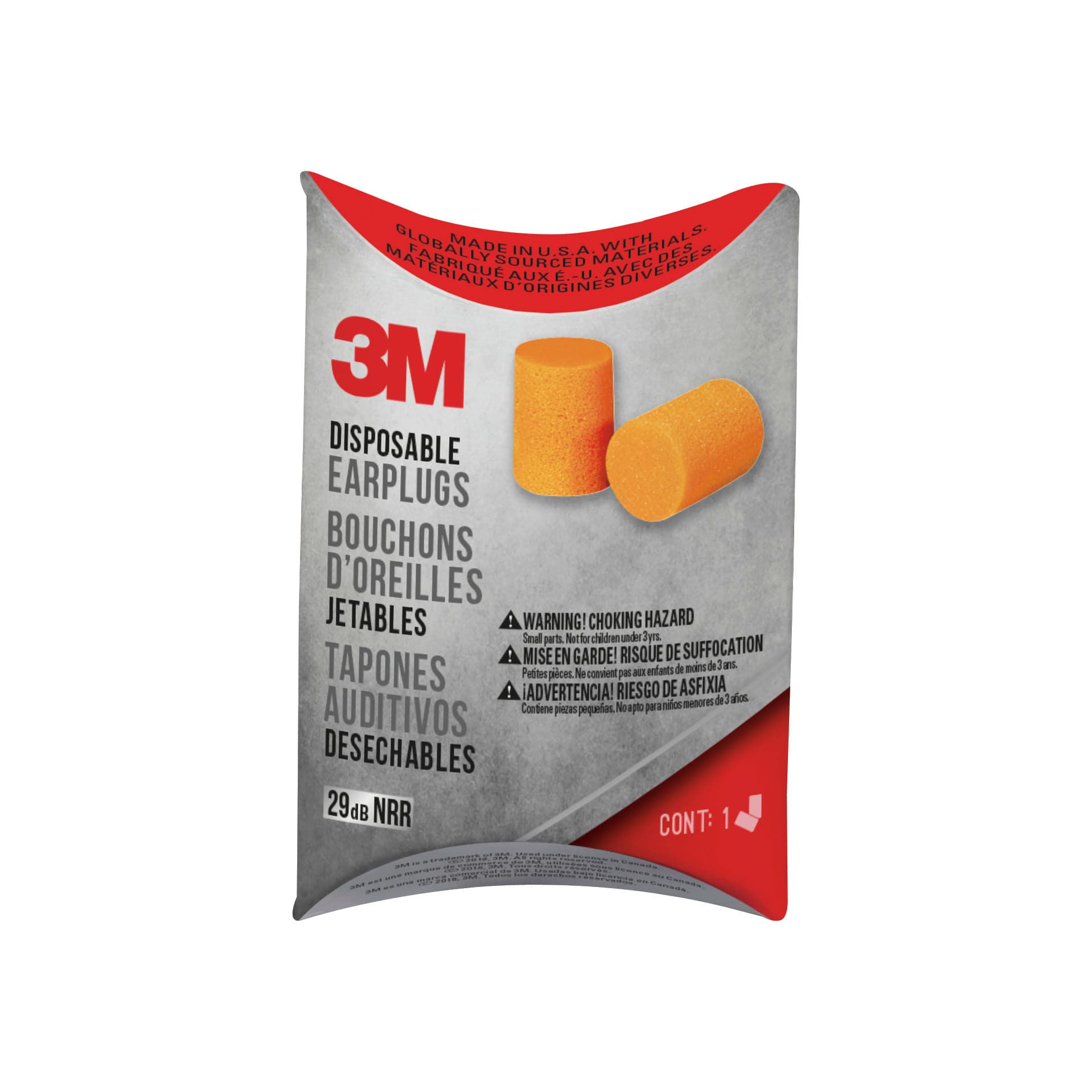 3M Disposable Classic Earplugs, 90581H200-C, 1 pair/pack_3