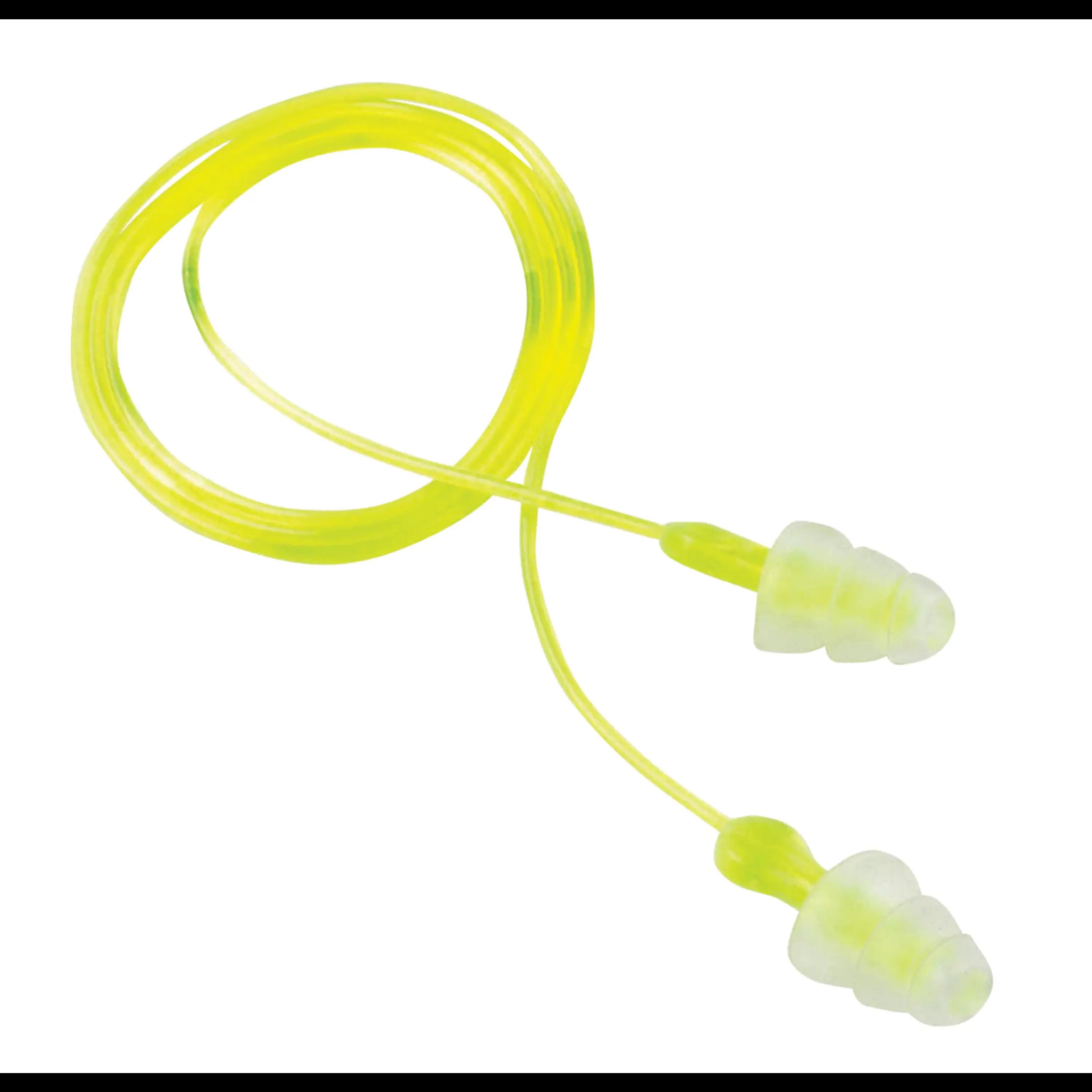 Peltor™ Sport Tri-Flange™ Corded Reusable Earplugs 97317-10DC, 3 Pair
Pack Neon Yellow