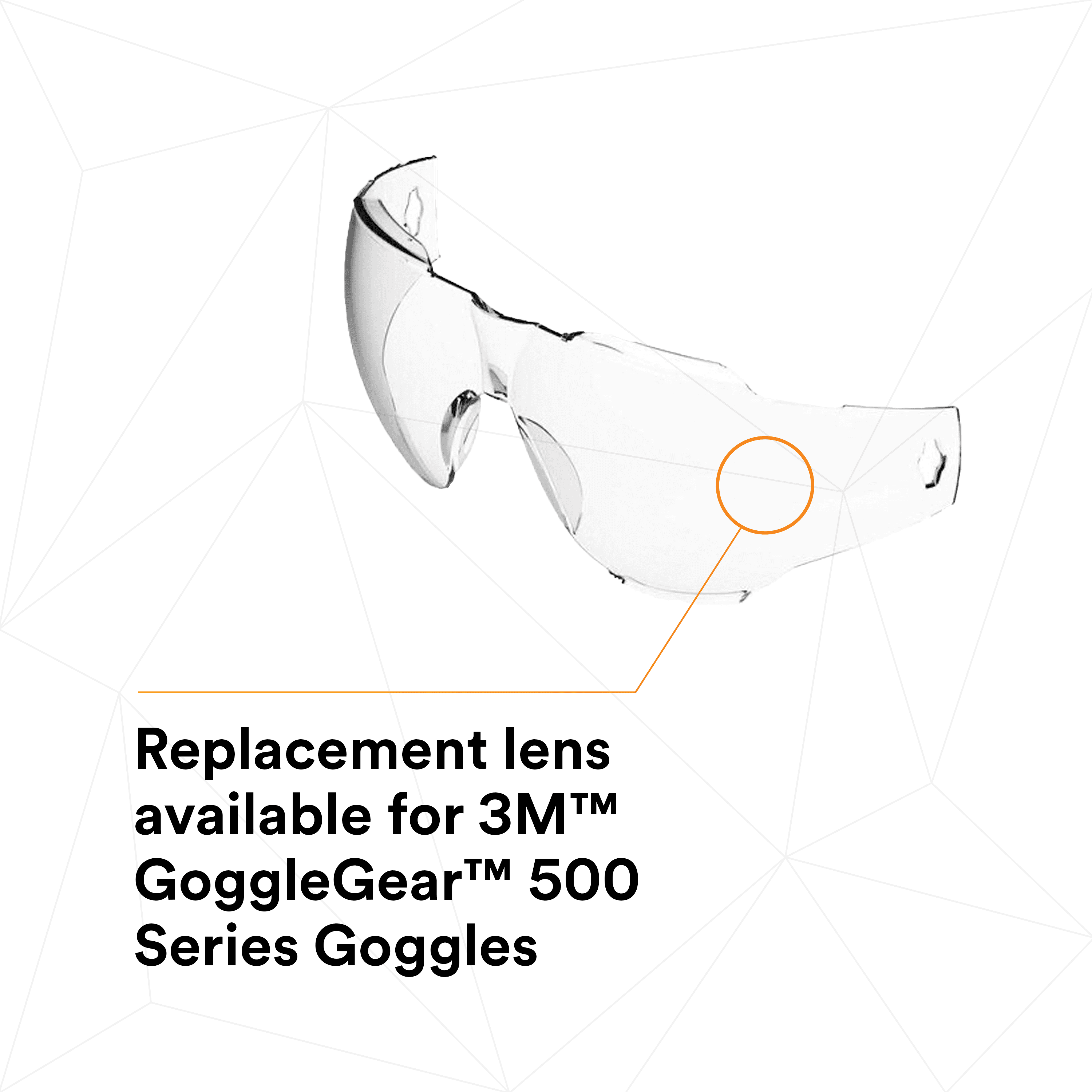 3M™ Goggle Gear, 500-Series, GG501SGAF-LENS, Clear Scotchgard™ Anti-fog Replacement Lens