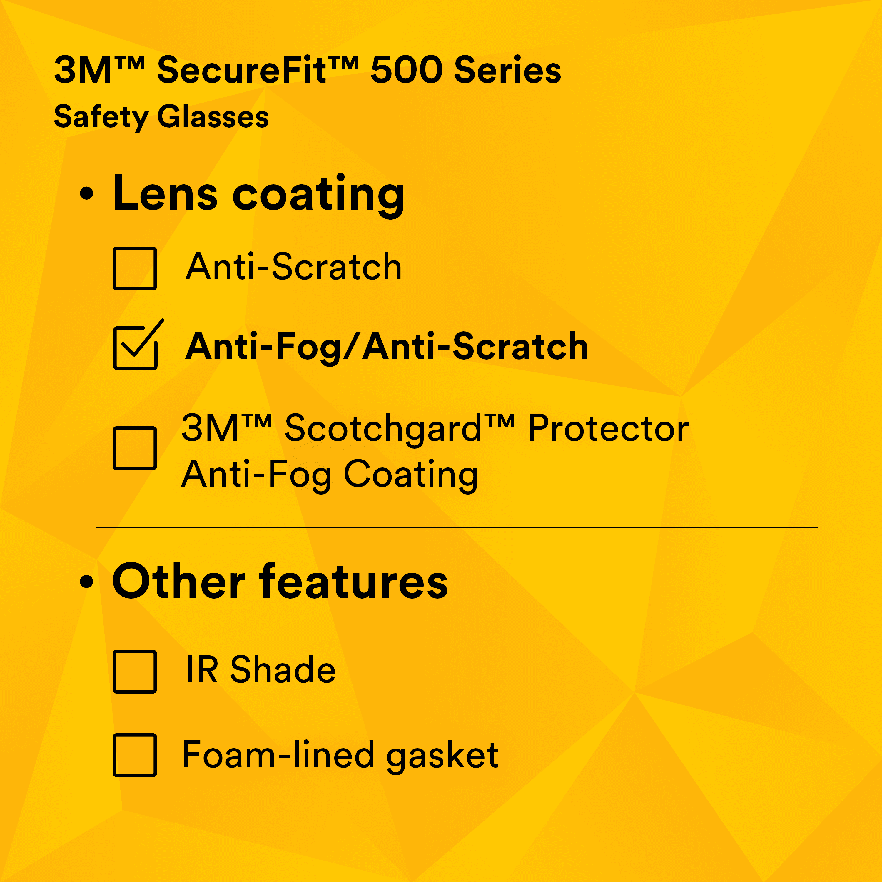 3M SecureFit 500 Series SF502AF-BLK, Black, Gray Anti-Fog/Anti-Scratch Lens_3