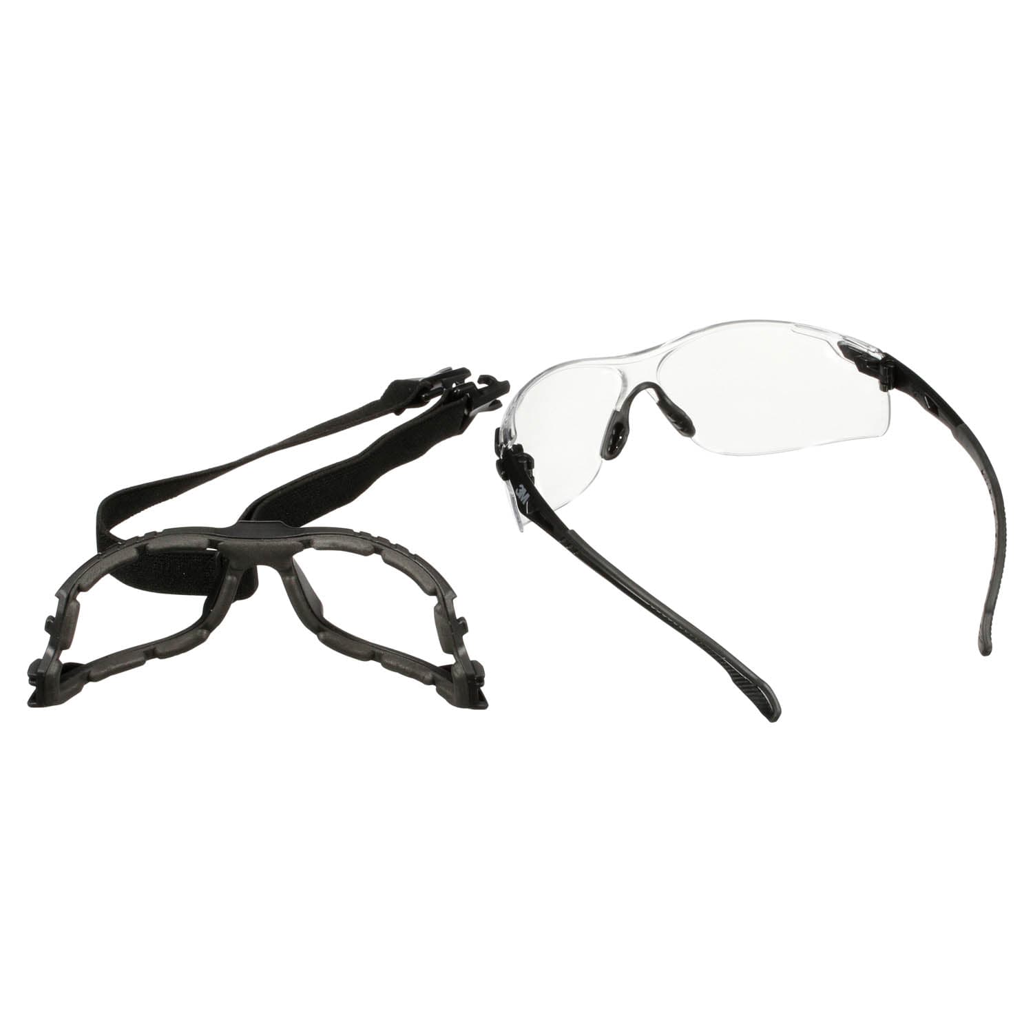 3M™ Solus™ 1000 Series S1501SGAF-KT, Blk Temples, Scotchgard™ Anti-Fog Coating, Clear AF-AS lens, Foam/Strap_10