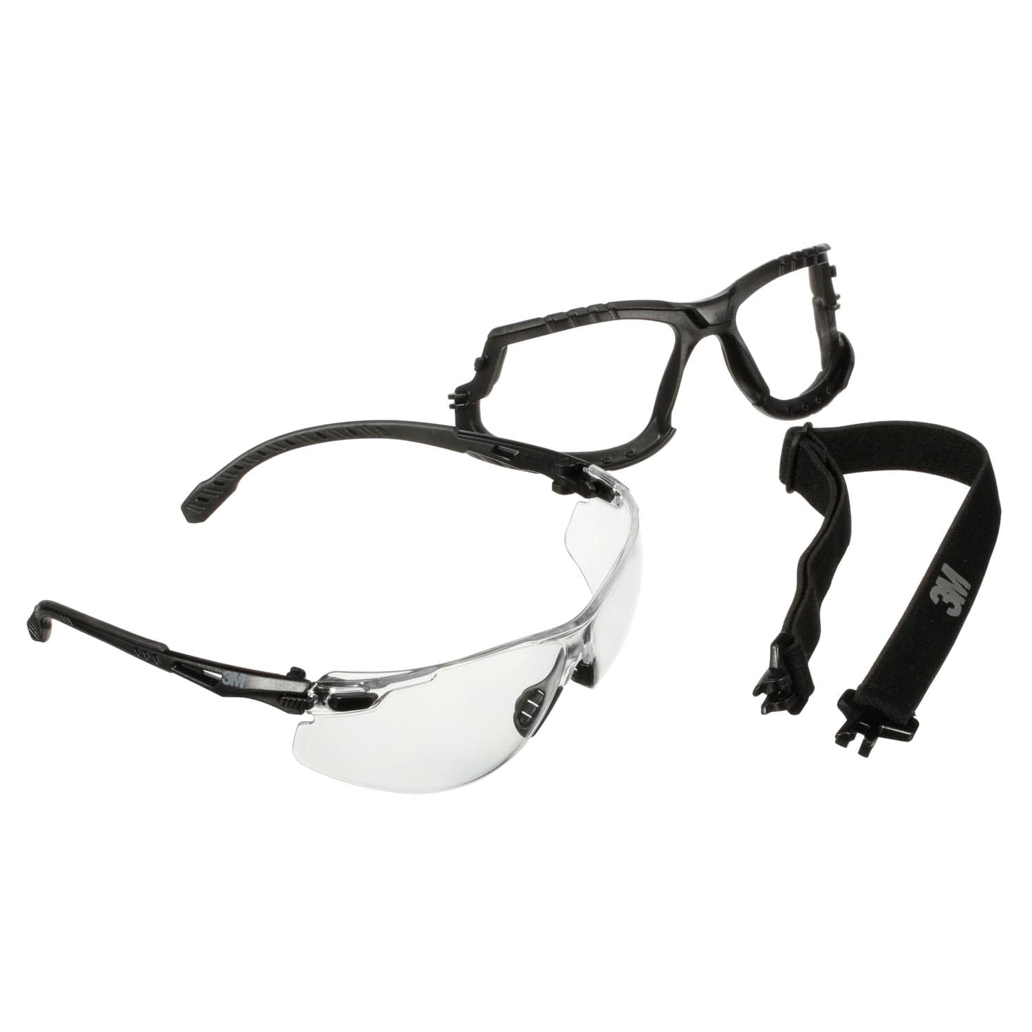 3M™ Solus™ 1000 Series S1501SGAF-KT, Blk Temples, Scotchgard™ Anti-Fog Coating, Clear AF-AS lens, Foam/Strap_13