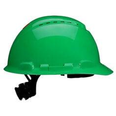 3M™ SecureFit™ Hard Hat H-704SFV-UV, Green, Vented, 4-Point Pressure Diffusion Ratchet Suspension, with UVicator