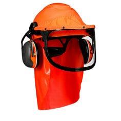 3M™ LumberJack™ Hard Hat System H-706SFRFK-UV, Pressure Diffusion Suspension, Uvicator, Mesh Visor, Rainshield, Ear Muffs