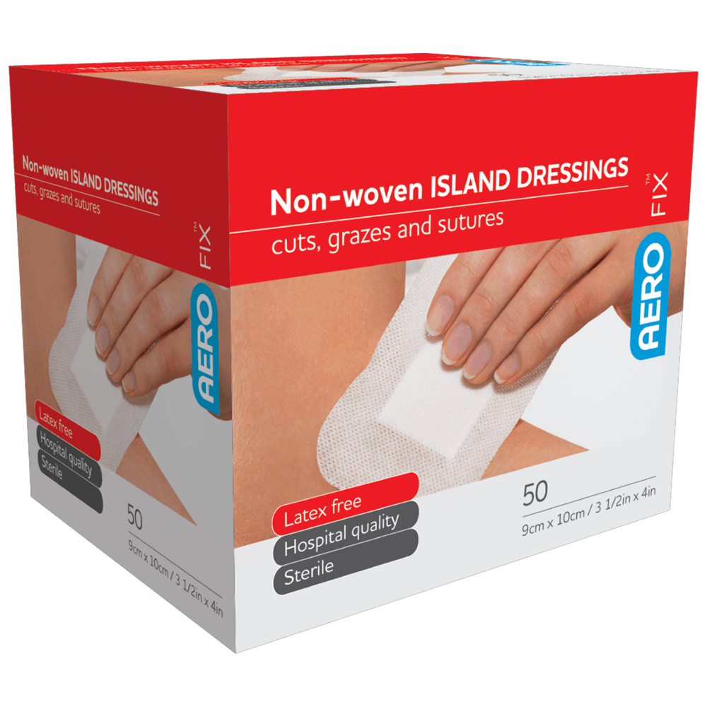 Aero Healthcare AEROFIX Non-Woven Island Dressing 9 x 10cm Box/50