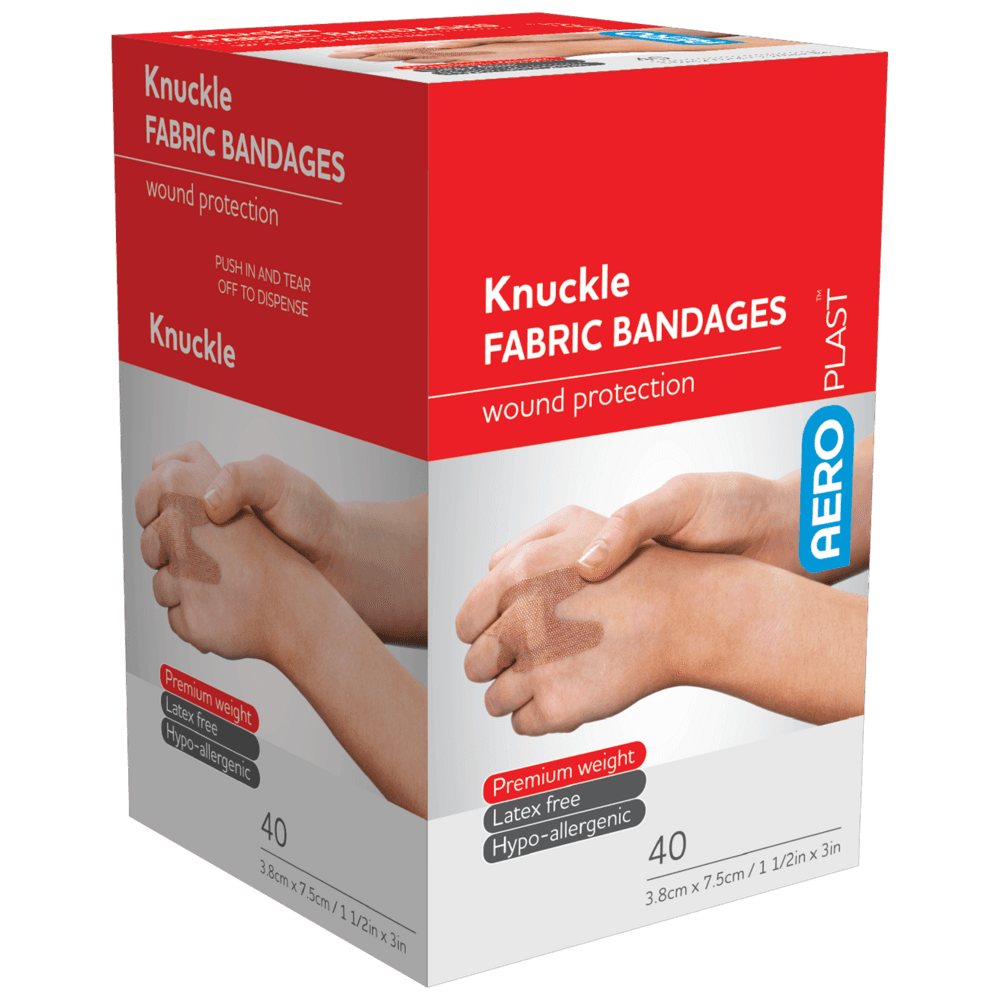 Aero Healthcare AEROPLAST Premium Fabric Knuckle Dressings 7.5 x 3.8cm Box/40