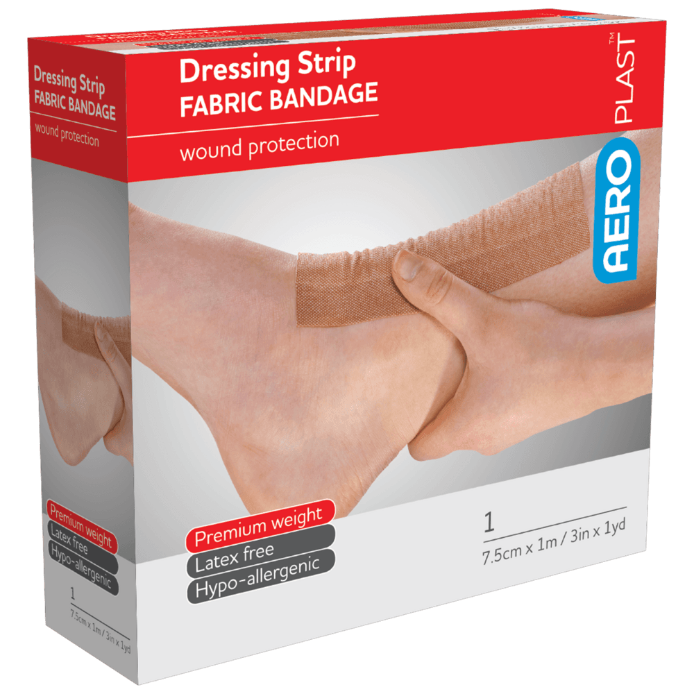 Aero Healthcare AEROPLAST Premium Fabric Dressing Strip 7.5cm x 1M