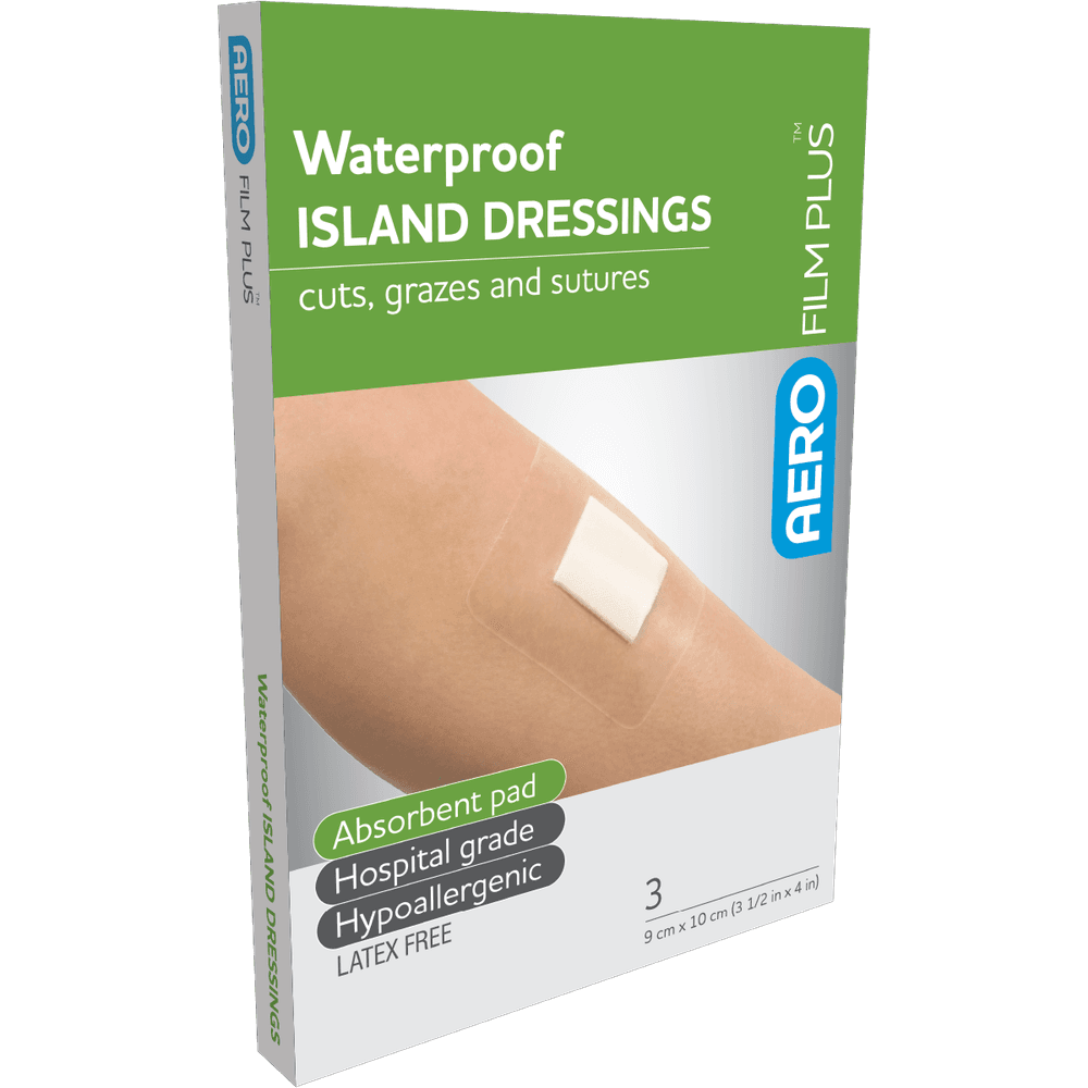 Aero Healthcare AEROFILM PLUS Waterproof Island Dressing 9 x 10cm Box/3