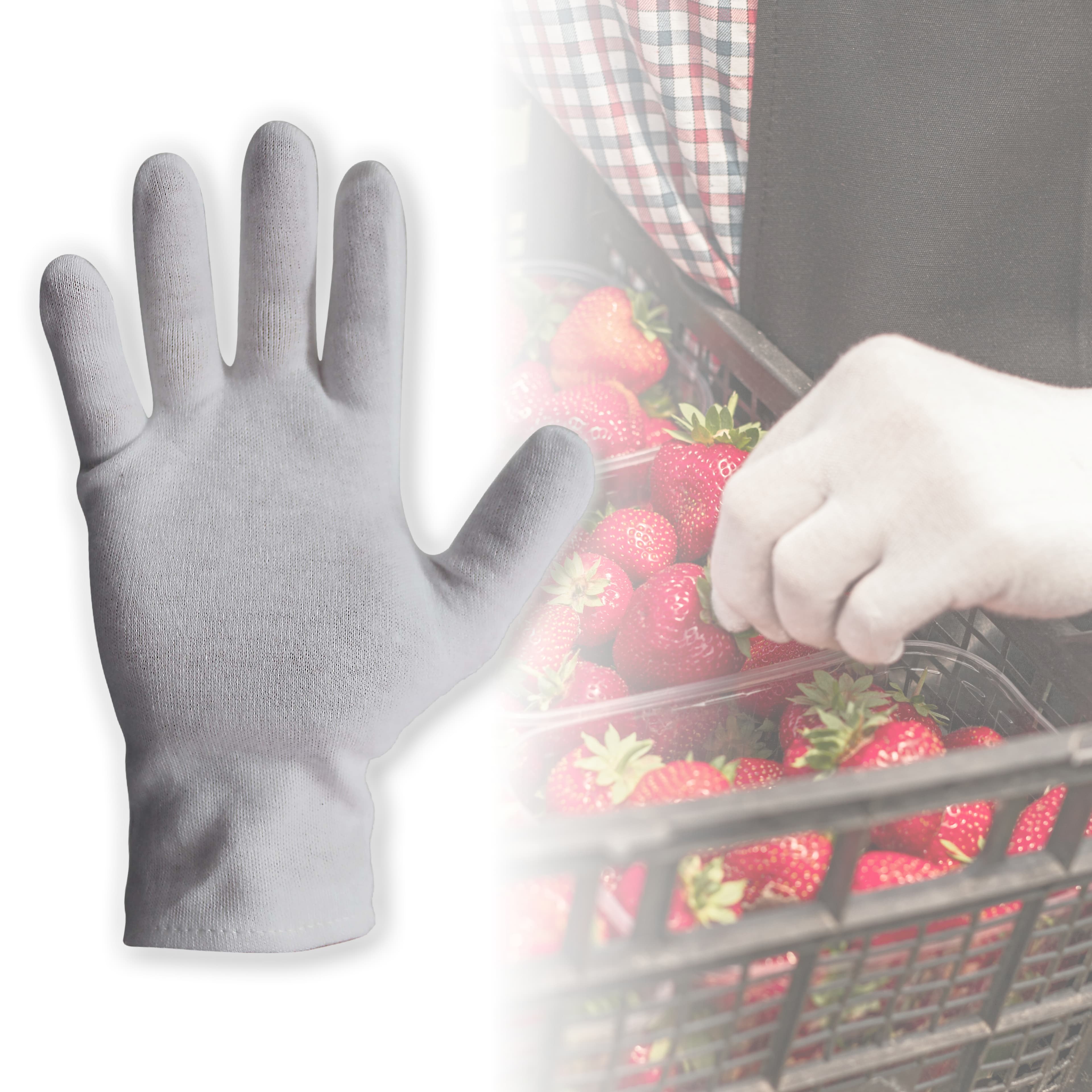 Bastion Cotton  Interlock  Gloves  -  Hemmed  Cuff