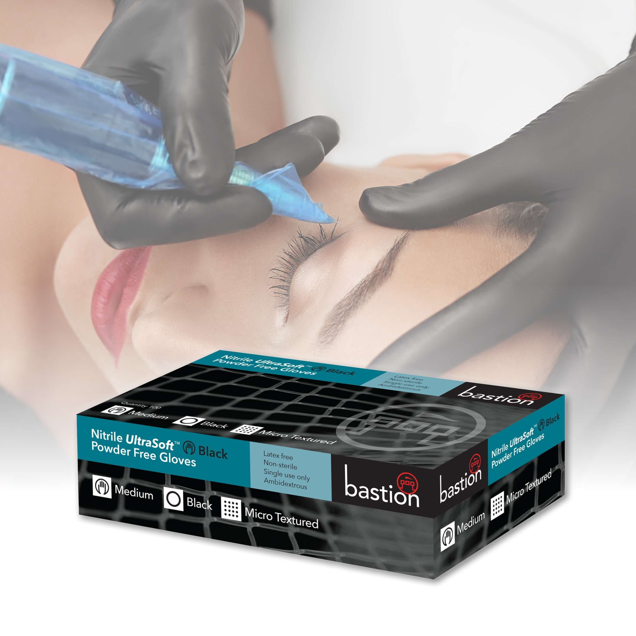 Bastion Nitrile  Ultra  Soft  Gloves  -  Powder  Free  -  Finger  Micro  Textured_2