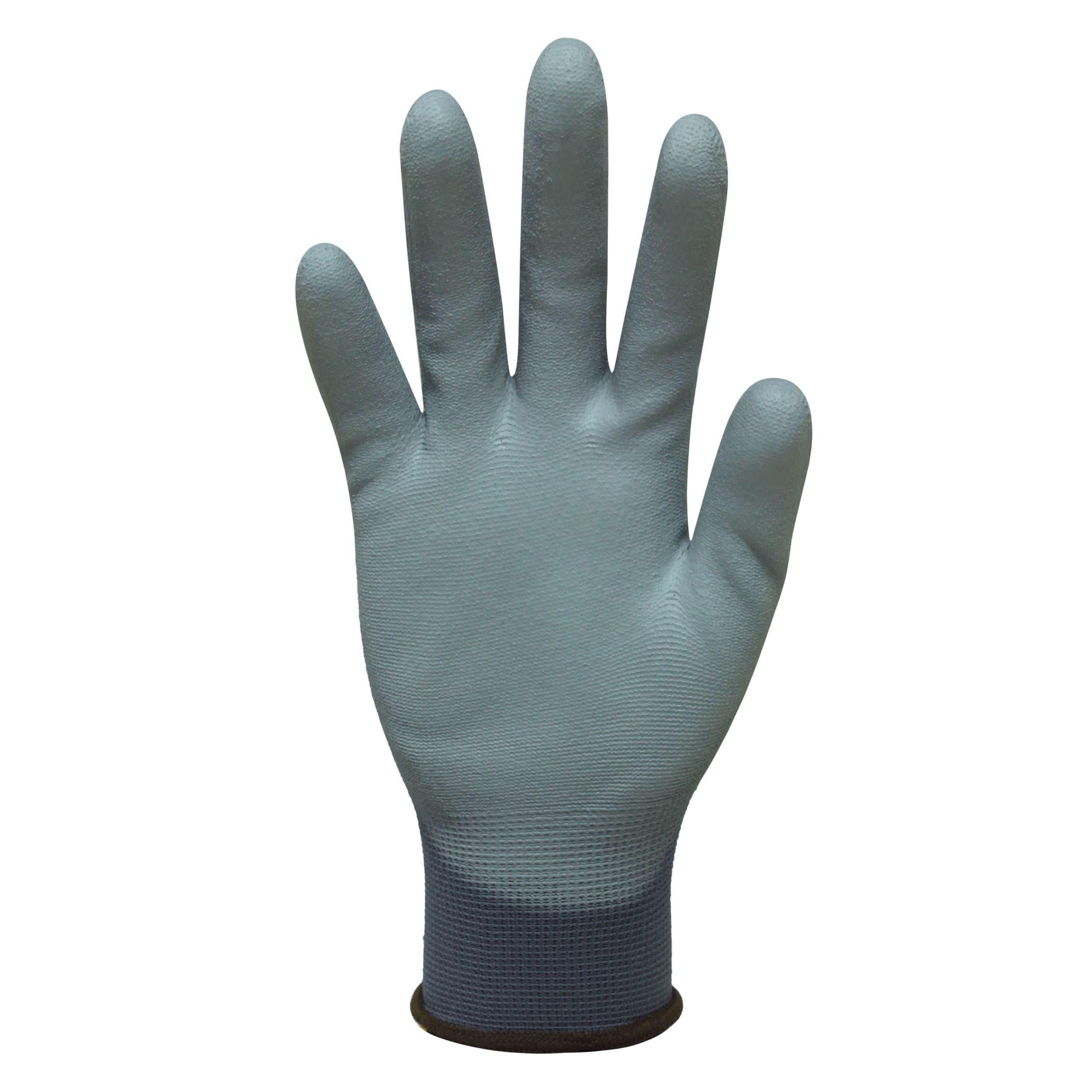 Bastion Messina™  Grey  Nylon  Gloves - Grey Polyurethane Coating_2