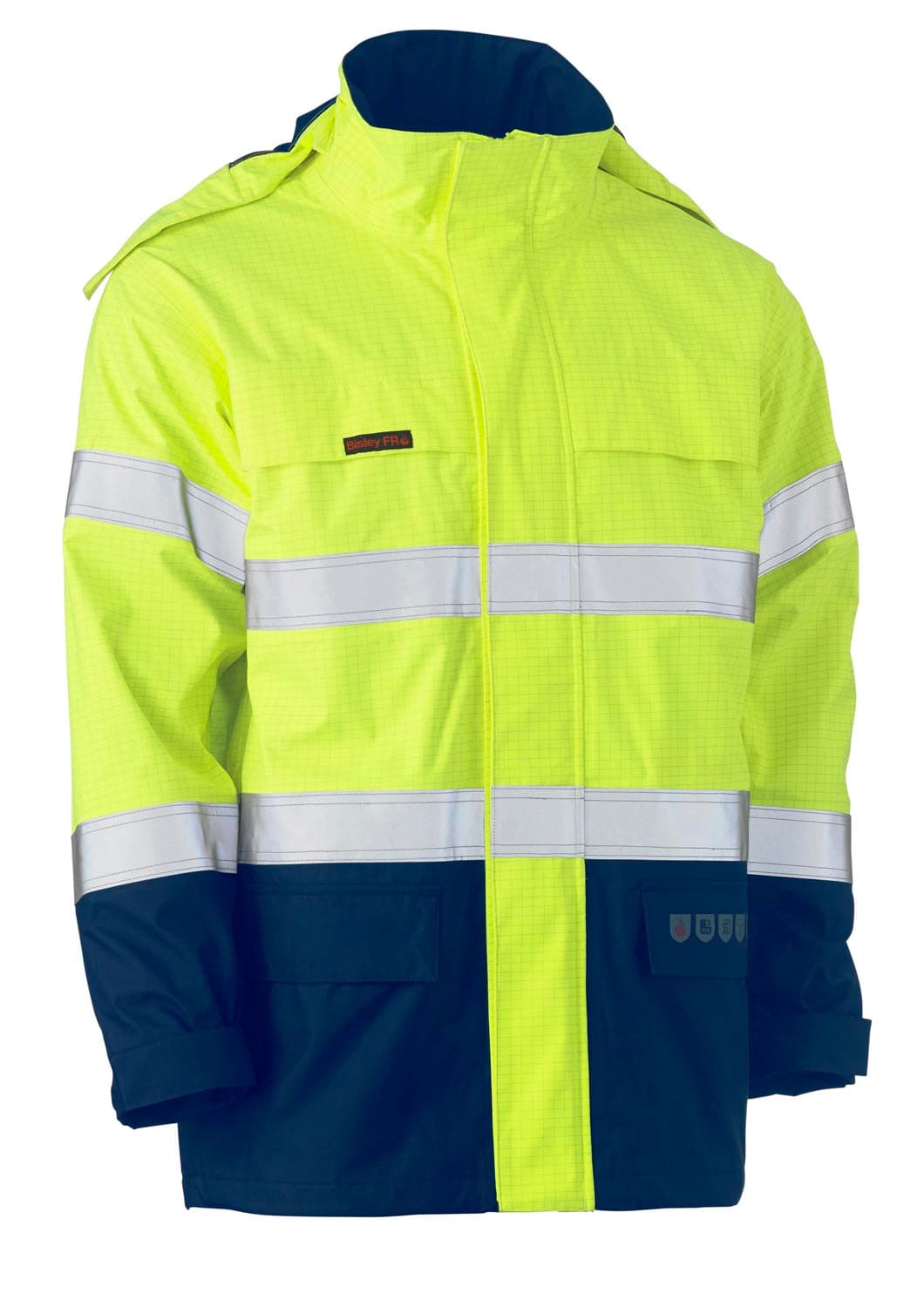 Bisley Taped Hi Vis FR Wet Weather Shell Jacket_2