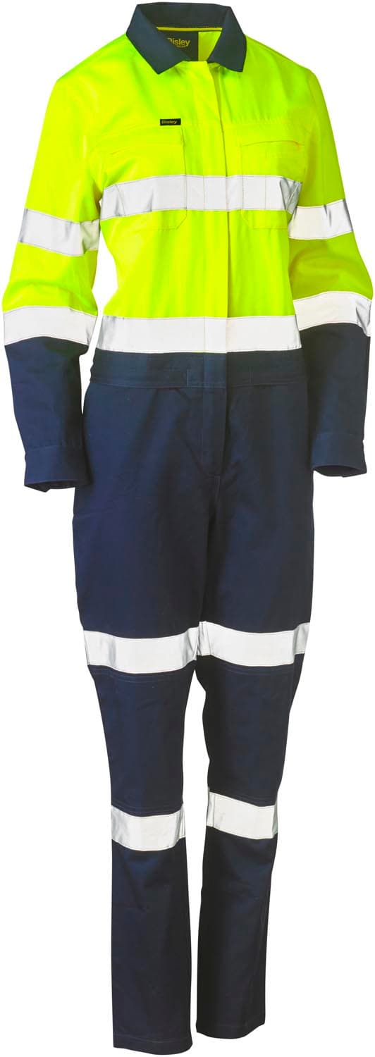 Bisley Women's Taped Hi Vis Cotton Drill Coverall_2