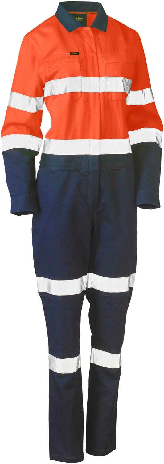 Bisley Women's Taped Hi Vis Cotton Drill Coverall_6