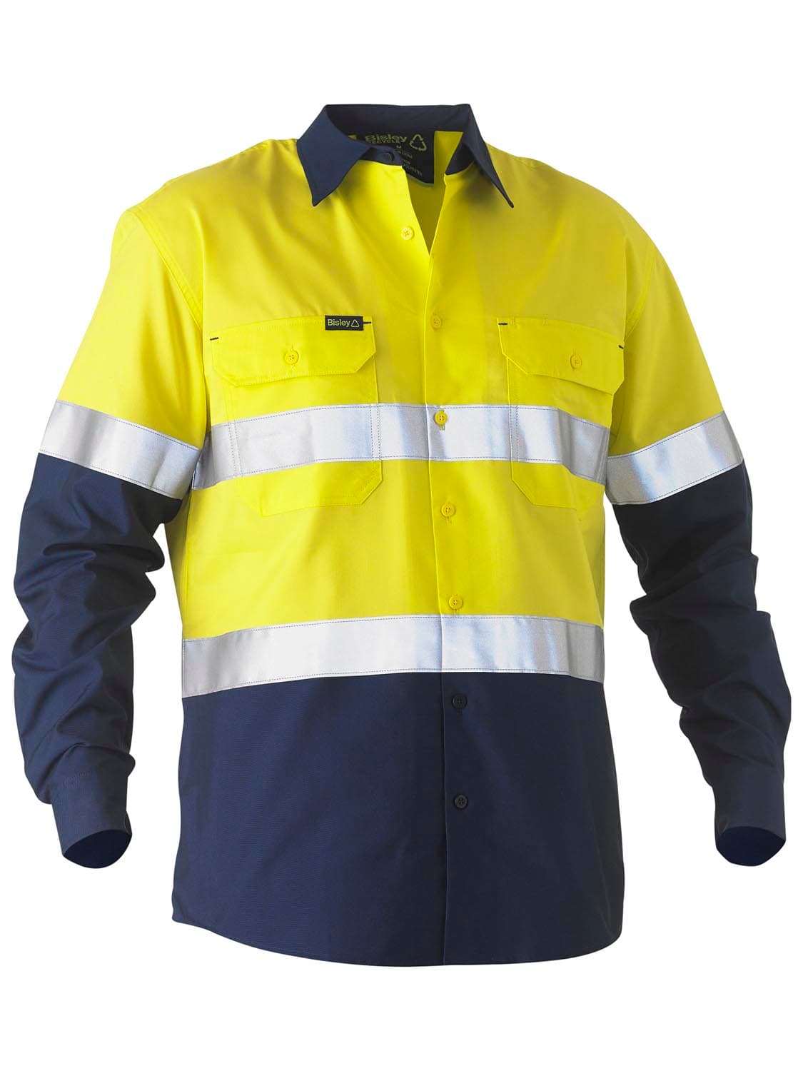 Bisley Bisley Recycle Taped Two Tone Hi Vis Drill Shirt_1