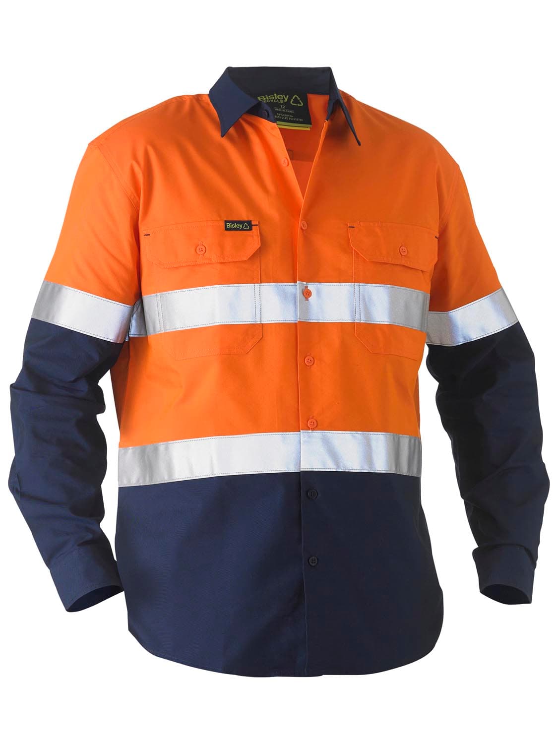 Bisley Bisley Recycle Taped Two Tone Hi Vis Drill Shirt_3