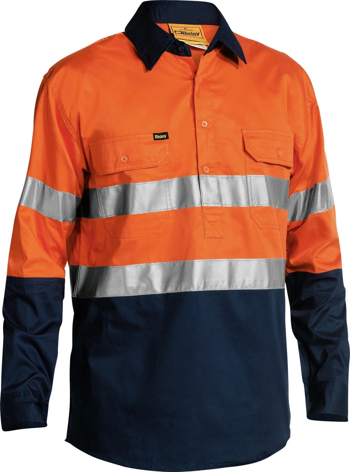 Bisley Taped Hi Vis Closed Front Cool Lightweight Shirt_2