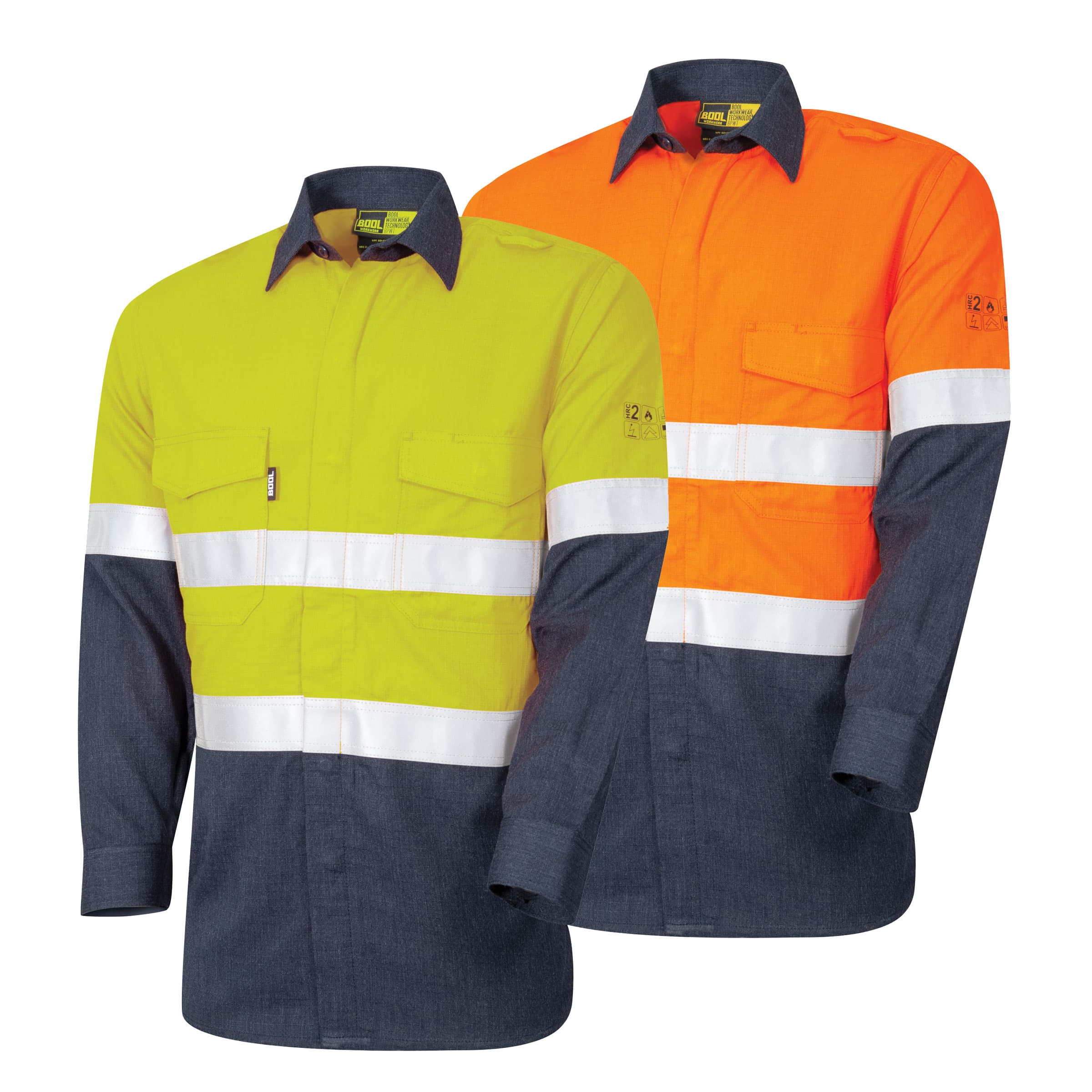 Bool PT Shirt 197gsm Parvotex 2.0 L/S Two Tone Fire Retardent With Loxy FR 9801 Two Hoop Reflective Tape