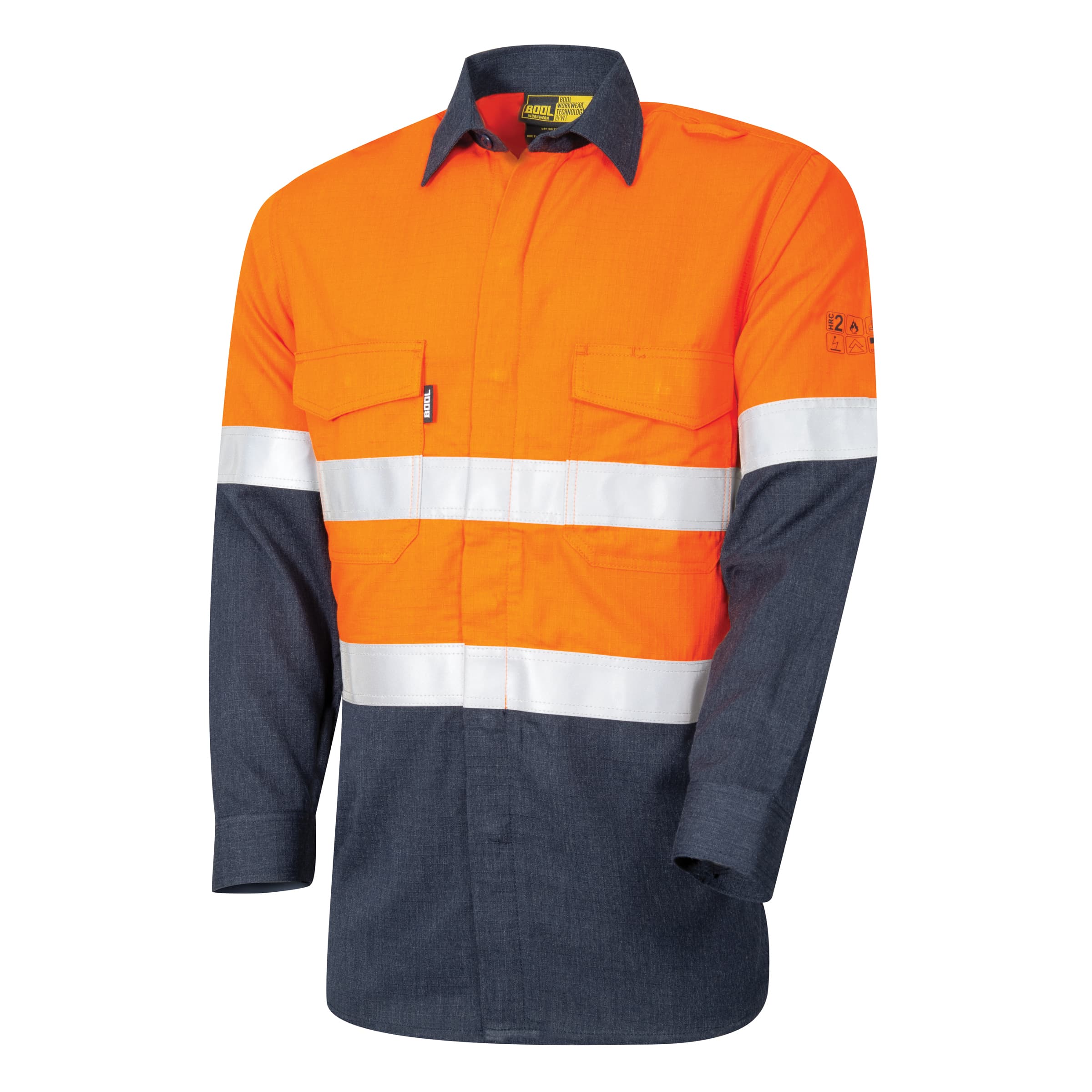 Bool PT Shirt 197gsm Parvotex 2.0 L/S Two Tone Fire Retardent With Loxy FR 9801 Two Hoop Reflective Tape_2