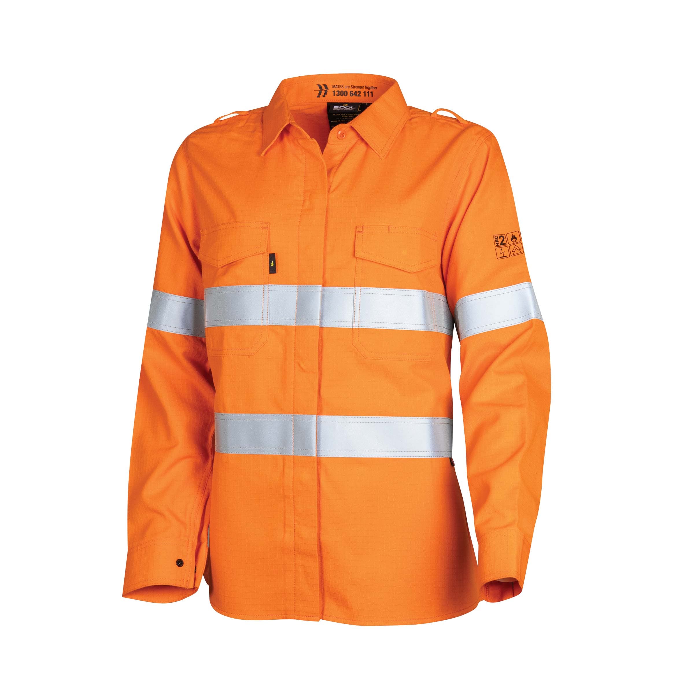 Bool PT Shirt Ladies 197gsm Parvotex 2.0 L/S Fire Retardant With Loxy FR 9801 Two Hoop Reflective Tape