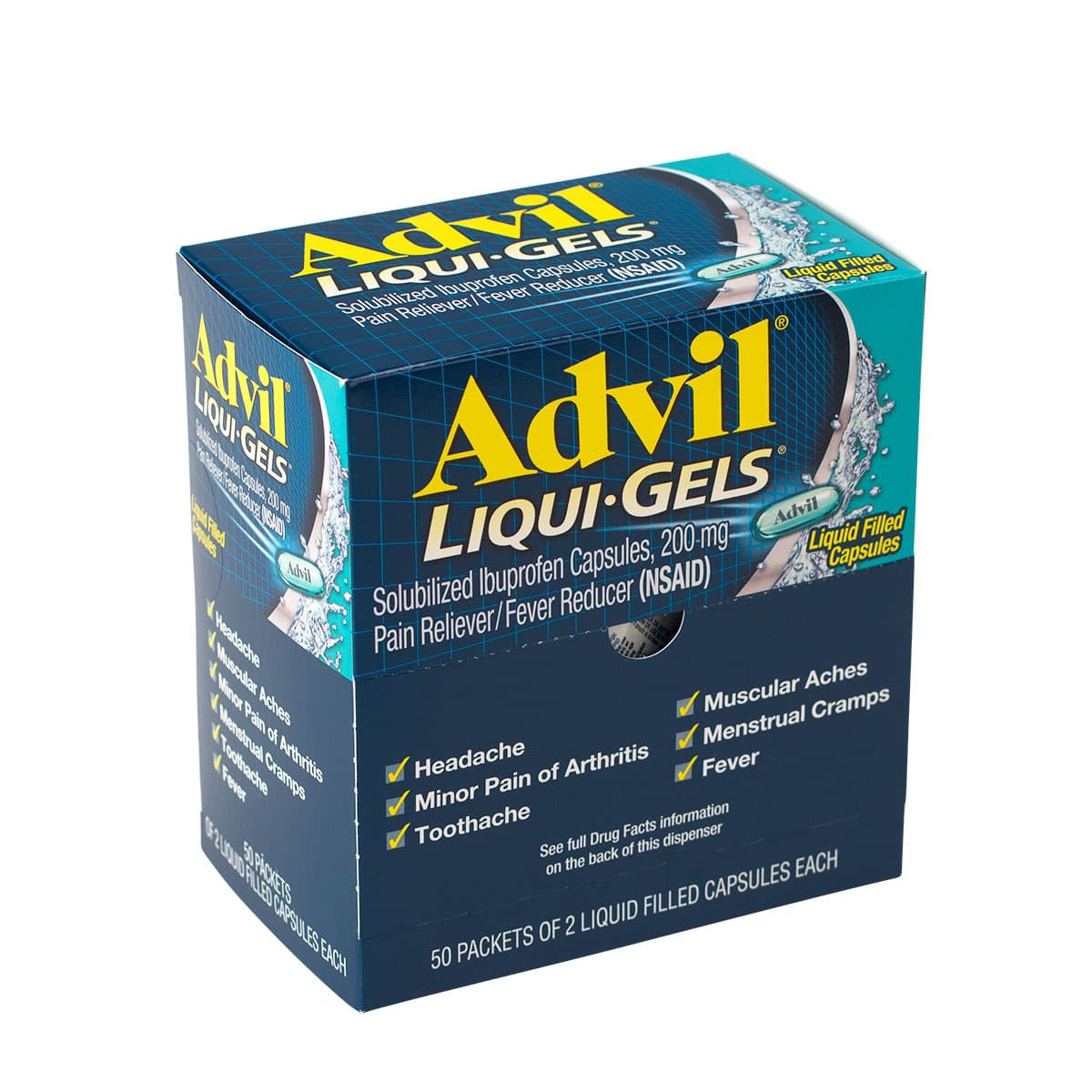 First Aid Only Advil LiquiGels, 50x2/box