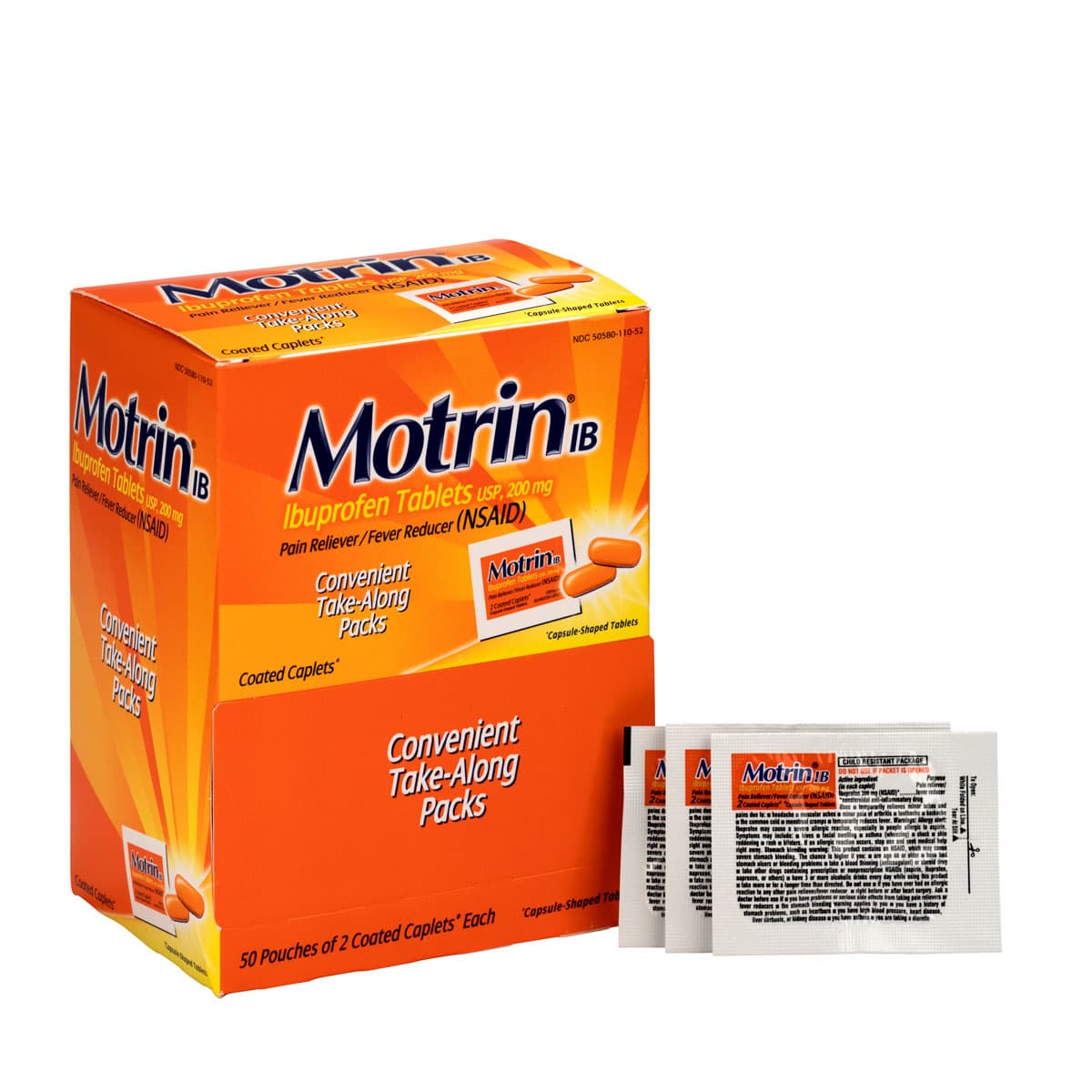 First Aid Only Motrin Ibuprofen, 50x2/box