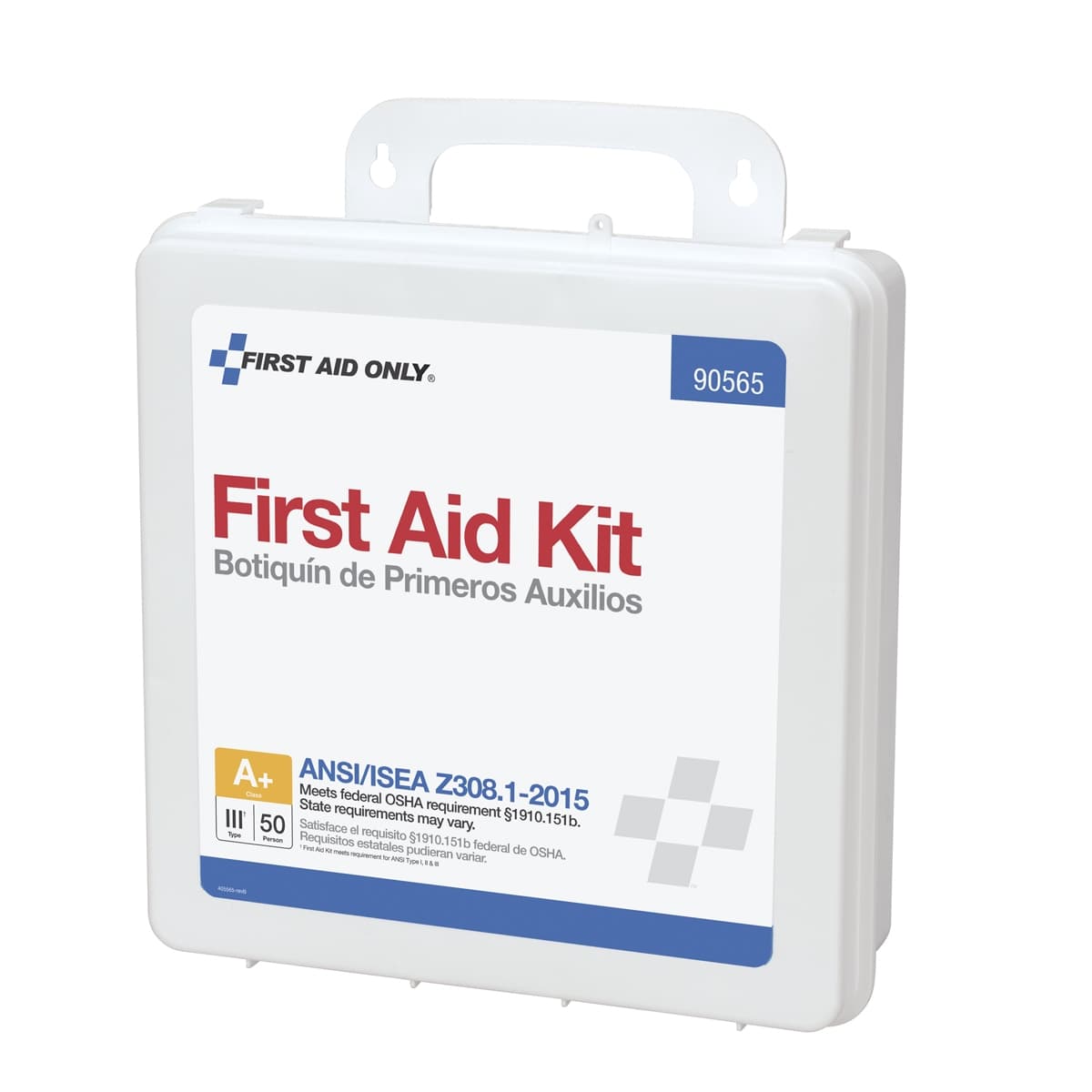 50 Person First Aid Kit, ANSI 2015 Class A+, Plastic Case