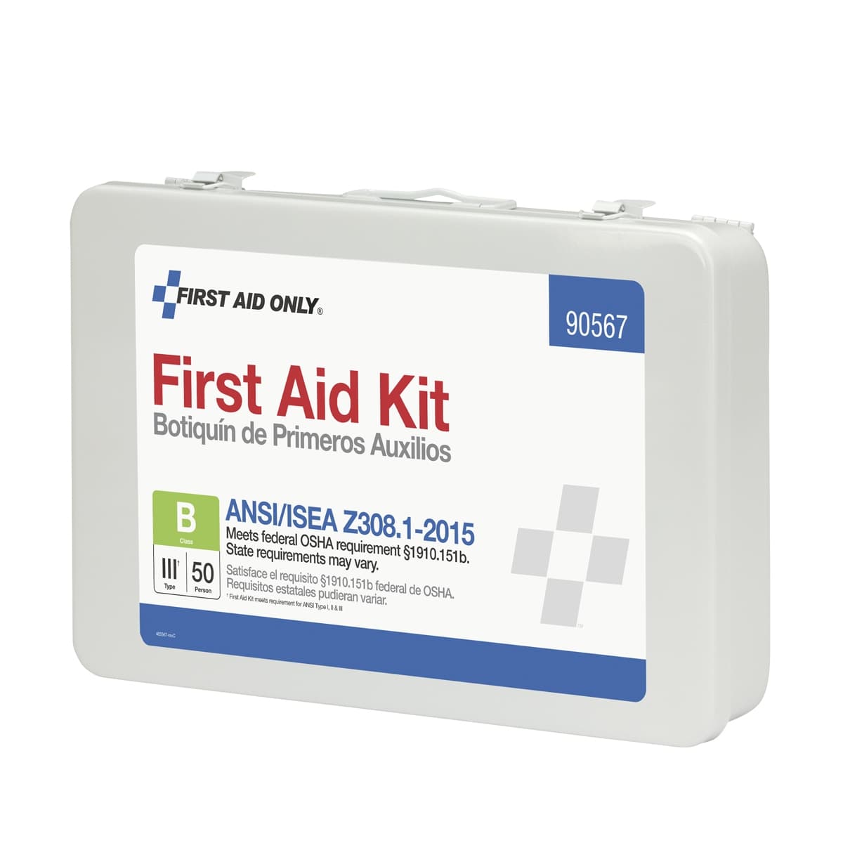 50 Person First Aid Kit, ANSI 2015 Class B, Metal Case