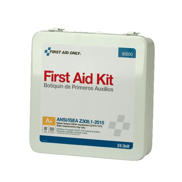 24 Unit First Aid Kit, ANSI 2015 Class A+, Metal Case