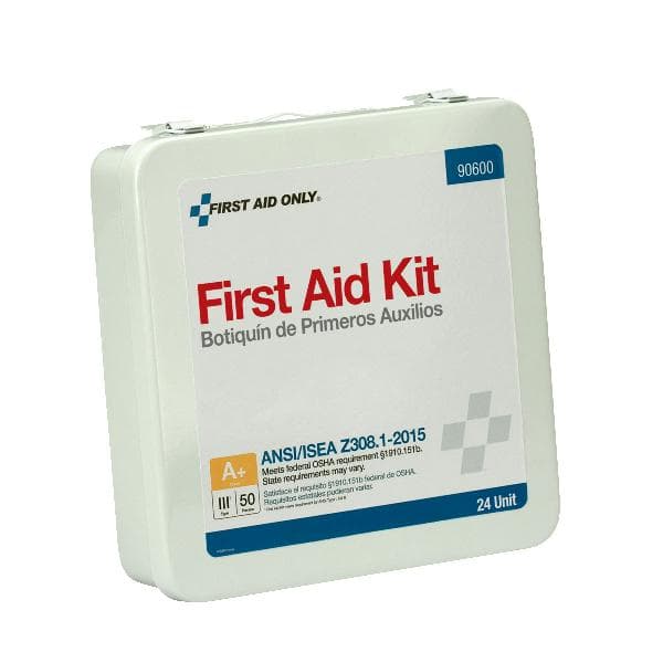 24 Unit First Aid Kit, ANSI 2015 Class A+, Metal Case_1