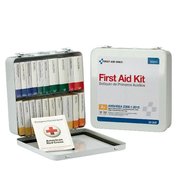 24 Unit First Aid Kit, ANSI 2015 Class A+, Metal Case_5