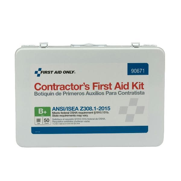 50 Person Contractor ANSI 2015 Class B+ First Aid Kit, Metal Case_2