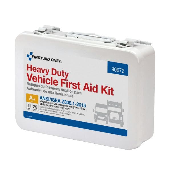 25 Person Vehicle ANSI 2015 Class A+ First Aid Kit, Metal Case, Custom Logo