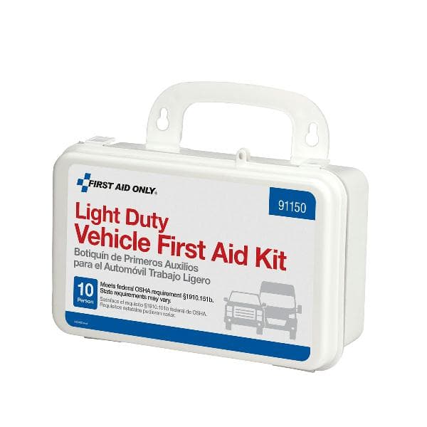 10 Person Light Duty Vehicle First Aid Kit, Plastic