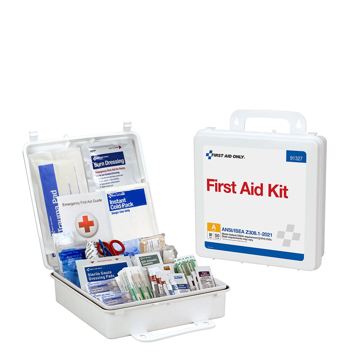 50 Person ANSI 2021 Class A, Plastic First Aid Kit