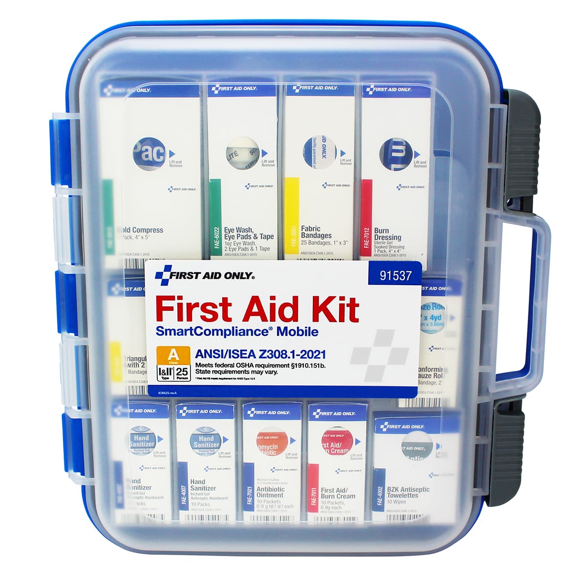 First Aid Only SmartCompliance Mobile 25 Person 2021 ANSI A Clear Front First Aid Kit