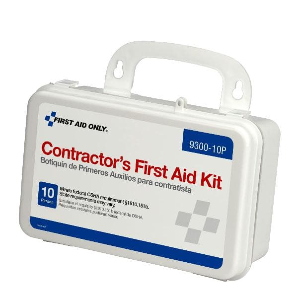 10 Person Contractor First Aid Kit, Plastic Case