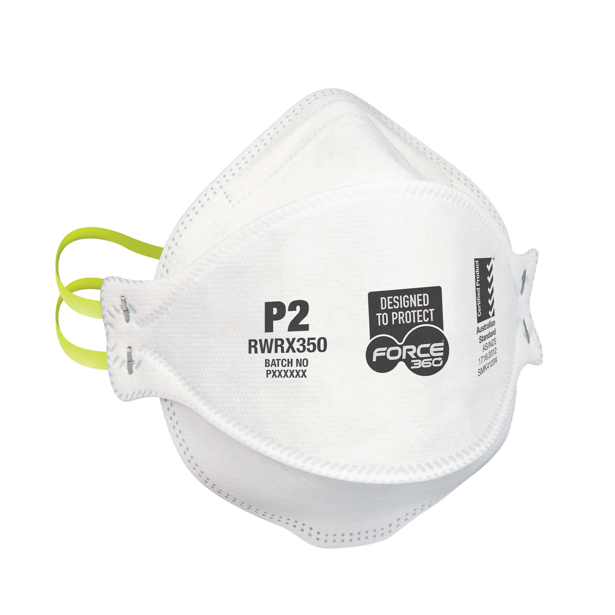 Force360 P2 Flat Fold Disposable Respirator (20 Per Box)