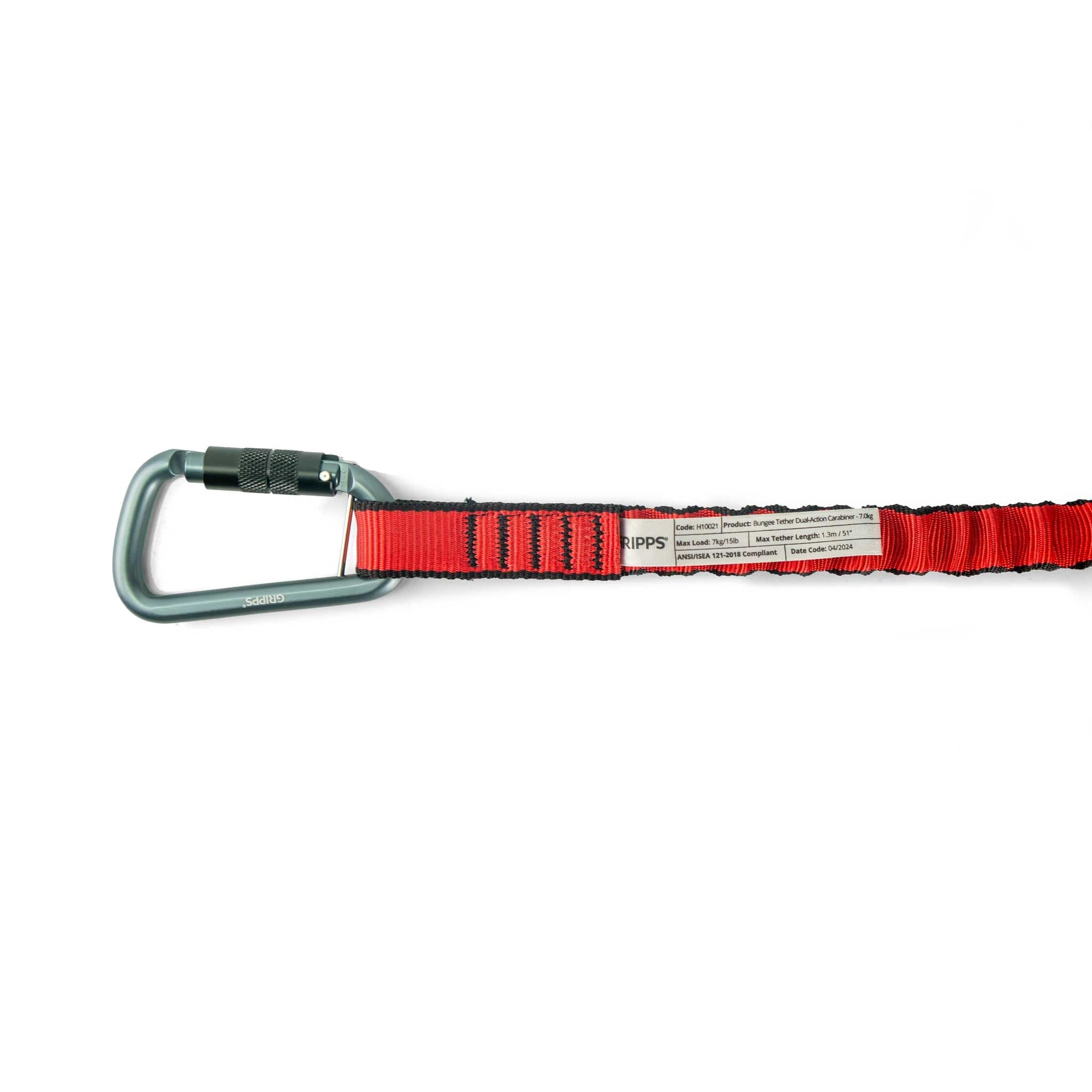 GRIPPS Bungee Tether Dual-Action Carabiner - 7kg/15lb_1