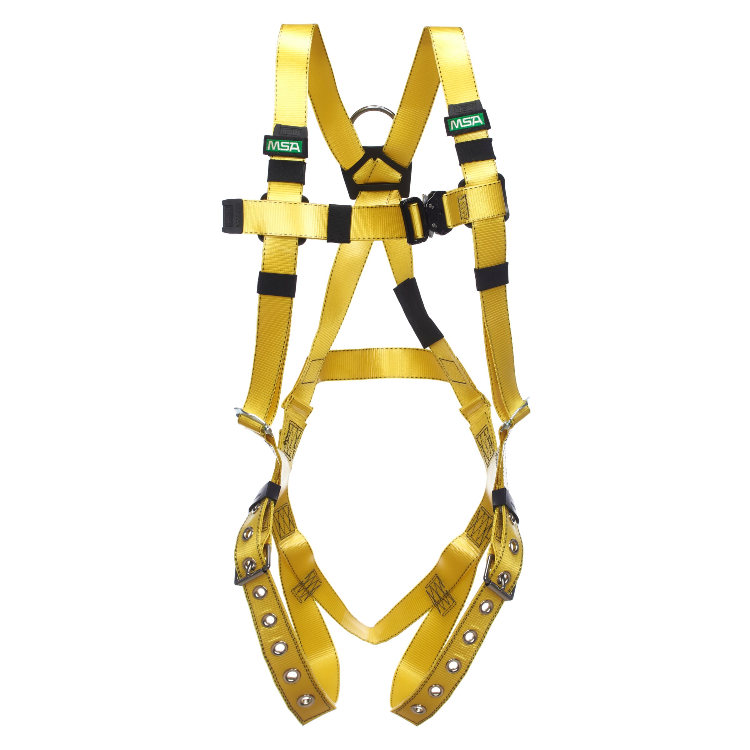 MSA Gravity Coated Web Harness, Vest-Type, Sst Back D-Ring, Tongue Buckle Leg Straps, Super Xl (Sxl), Yellow