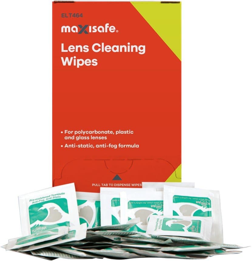 Maxisafe Anti-Fog Lens Cleaning Wipes, Disp.100 Ea