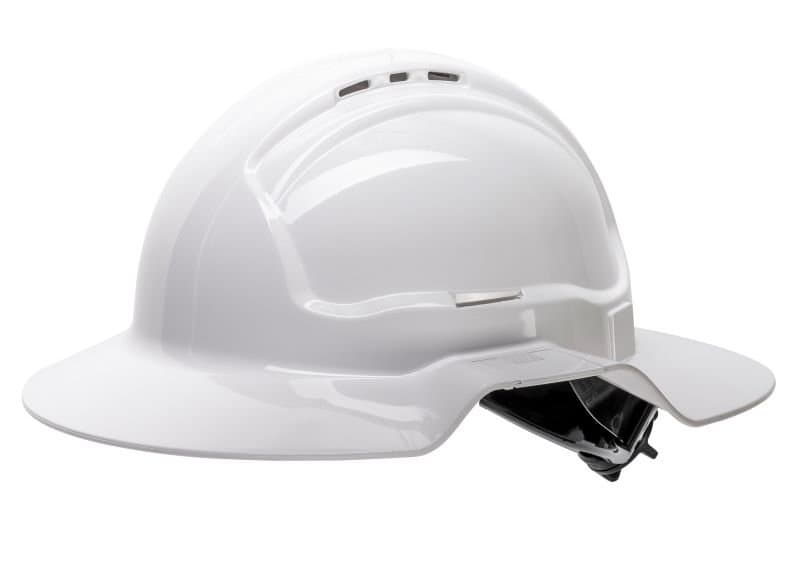 Maxisafe Broad Brim Vented Hard Hat With Ratchet Harness