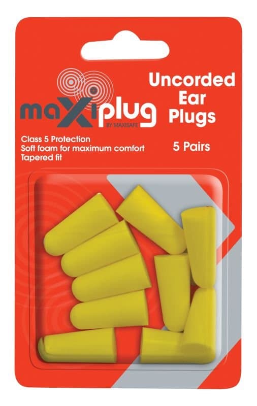 Maxisafe Maxiplug Uncorded Earplugs - Blister Pack Of 5 Pairs