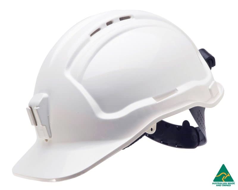 Maxisafe Tuffgard Vented Hard Hat With Sliplock Harness And Plastic Lamp Bracket