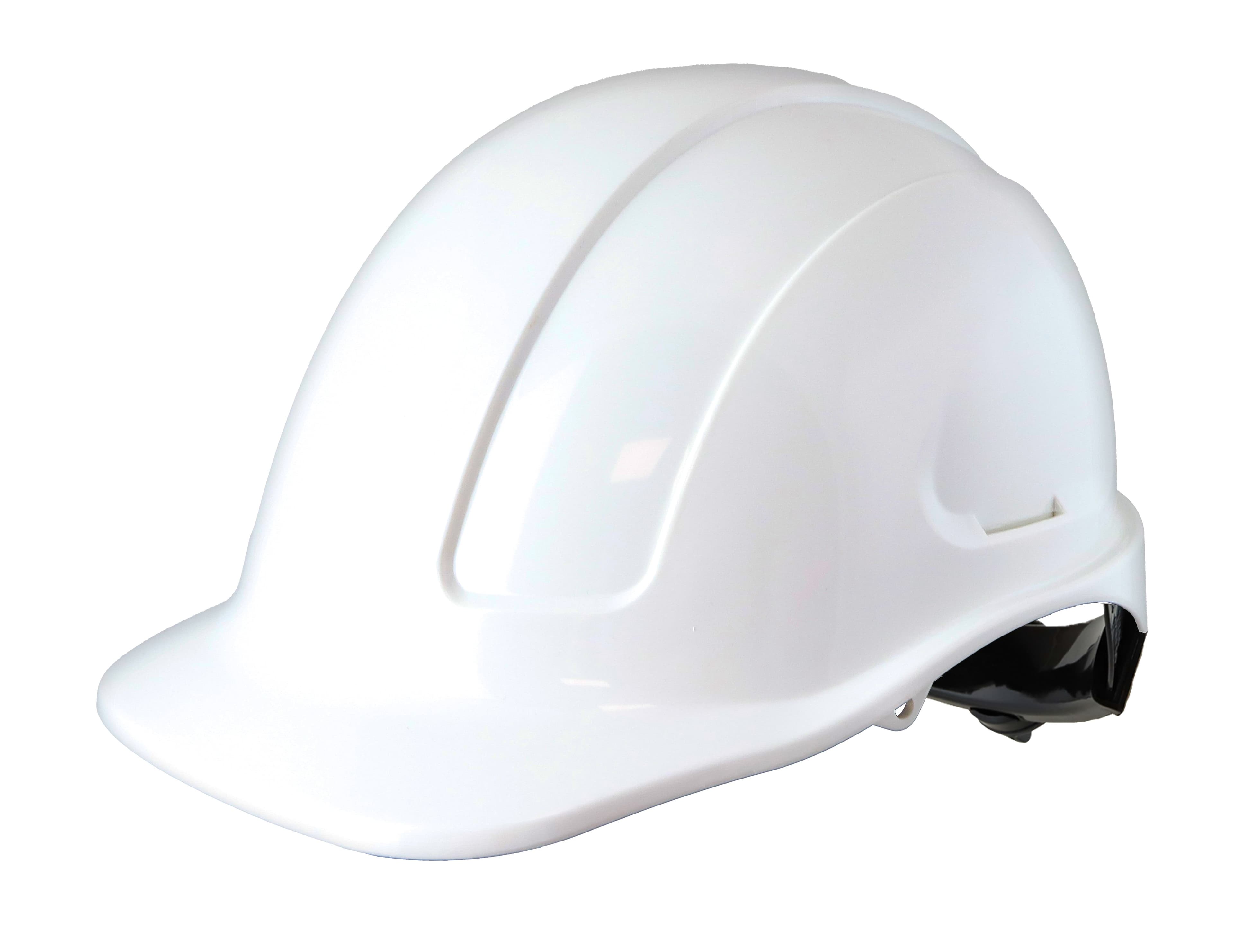 Maxisafe White Unvented Hard Hat - Ratchet Harness